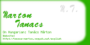 marton tanacs business card