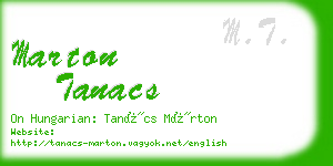 marton tanacs business card